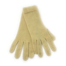 Pure Cashmere Gloves - Women's Short Cuff - Lemon Yellow - Made in Scotland